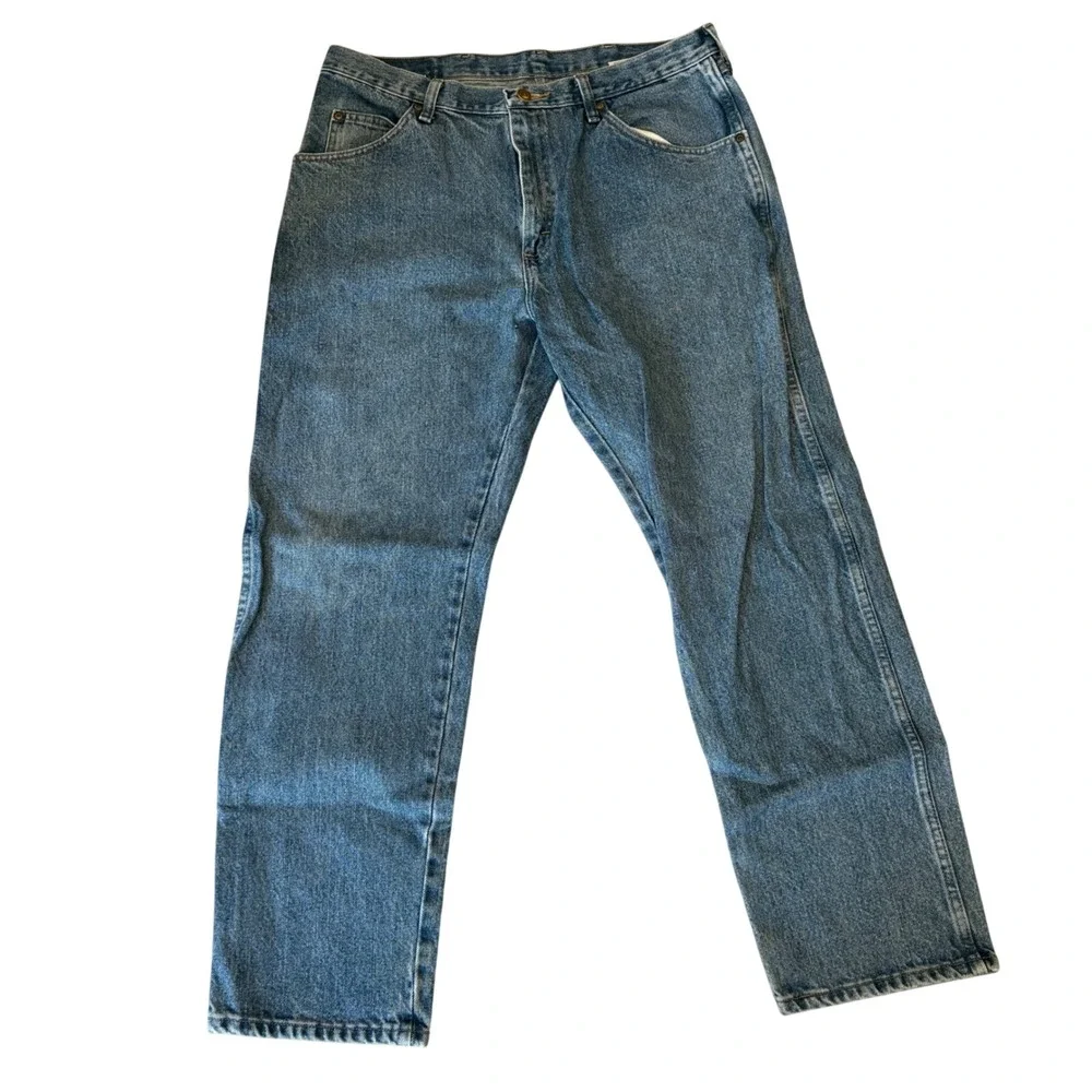 Wrangler Regular Fit Jeans Men's 36x30 Blue Straight Leg Denim 100% Cotto